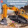 1:18 RC Spray Excavator Truck 12/13/15/17CH Simulation Alloy Sound Lighting 680 Degree Rotation Car Kids Toys Boys Birthday Gift 1