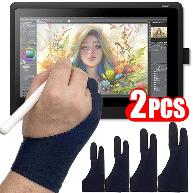 Two Finger Anti-fouling Glove For Artist Drawing Pencil Graphics Tablet Pad  Pen Palm Rejection Glove for iPad Android Tablet - AliExpress