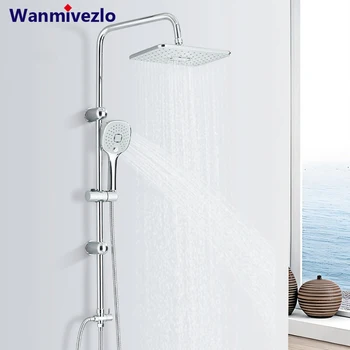 Set di rubinetti per doccia da bagno cromati, rubinetti per colonna doccia a parete, gru per miscelatore per doccia a pioggia 1
