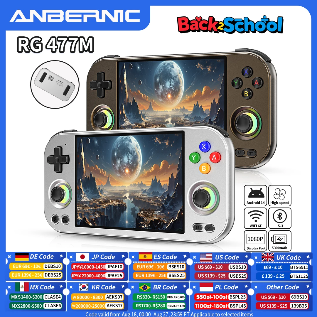ANBERNIC RG477M 8GBメモリ + 128GB 新品 ANBERNIC RG 477M レトロゲーム機 Android 14 Dimensity 8300