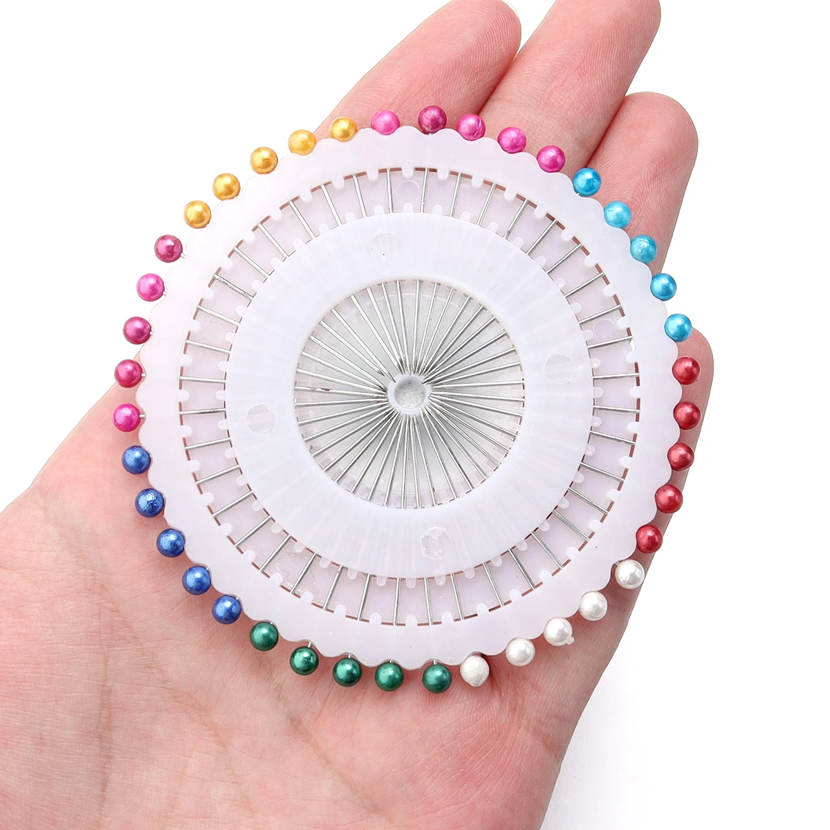 12세트/로트 38mm 40mm 다채로운 색상의 바느질 바늘 직선핀 원형 패키지 핀 스티치 뜨개질 DIY 바느질용 고정 안전핀