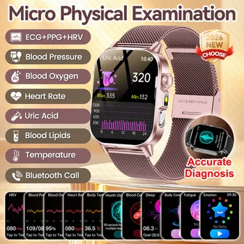Women Physical Examination Smart Watch ECG+HRV Blood Pressure Blood Oxygen Blood Fat Heart Rate Temp Health Diagnosis Smartwatch 1