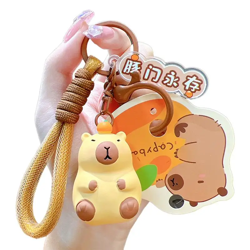 

Capybara Keyring Creative Capybara Keychain For Backpack Car Mirror Suspension Decoration For Car SUV Easter Gifts For Wife