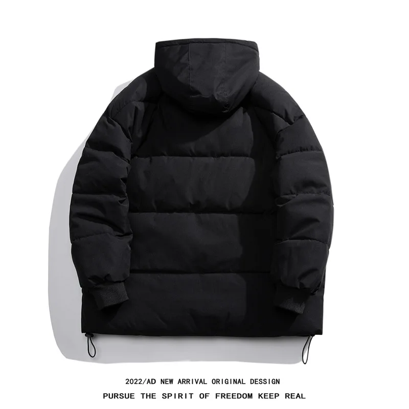New Men's Hooded Warm Jacket Japanese Style Plain Men's Cotton Coat