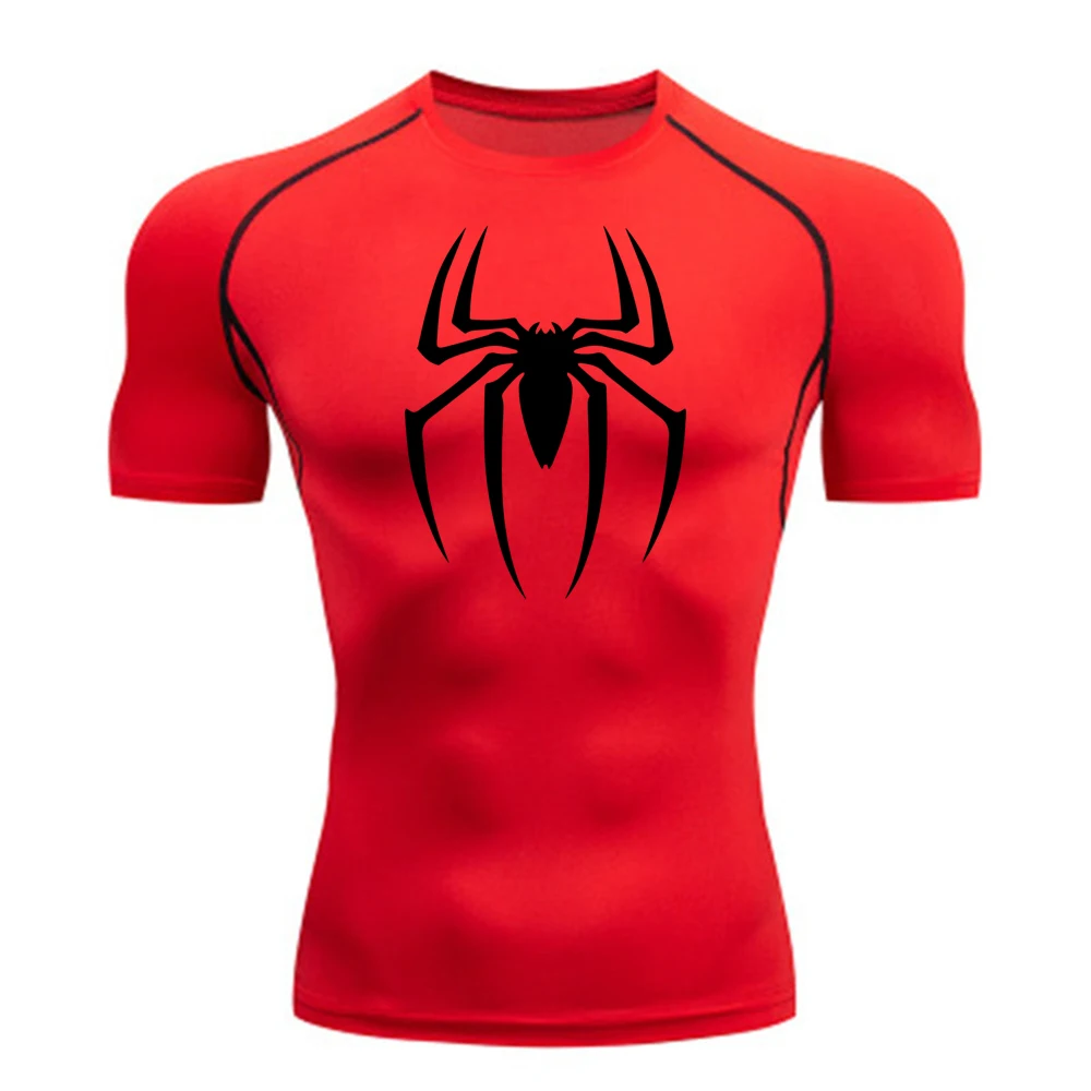 thumbnail image 1 of 2024Camiseta de compresión con estampado de araña para hombre, camiseta de secado rápido, camiseta para correr en gimnasio, manga corta transpirable, primavera, verano, M-3XL, 1 of 5