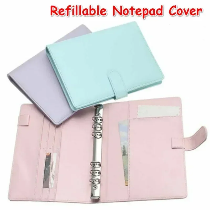 Vintage Leather Refillable Notebook with Ring Binder and Document Organizer