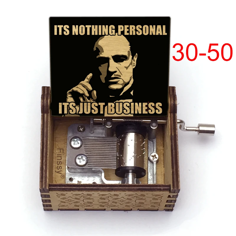 new arrival figure print Wooden hand The Godfather Music Box Christmas birthday Gift Party Casket Anonymity Decoration