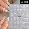 3D French Bowknot Ribbon Nail Stickers Cute White Pink Nail Stickers Self Adhesive Manicure Decorations DIY Nail Accessories 5