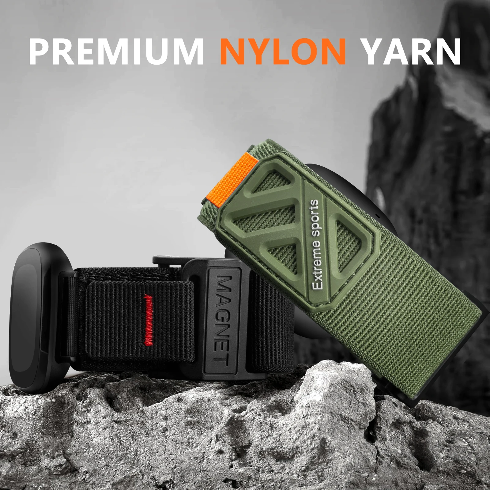 Men's Woven Nylon Magnetic Buckle Band in Nylon Strap Material
