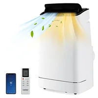 Portable 15000 BTU Air Conditioner with Heat Dehumidifier 4-in-1 Unit 800 Sq.Ft Rooms Auto Swing Timer Efficient Cooling & 1