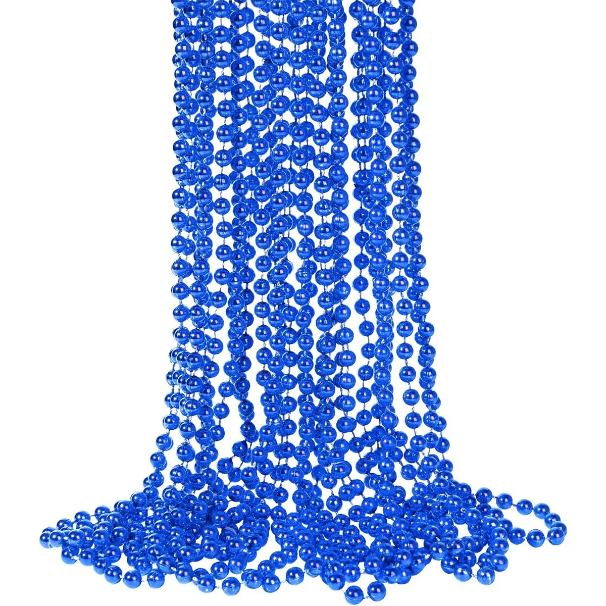 24 Stück Karneval 7 mm Perlen Halsketten Bulk Kostüm Halskette für Veranstaltungen und Partys Neuheit Metallic Farben Party Perlen Halsketten – Detail 15