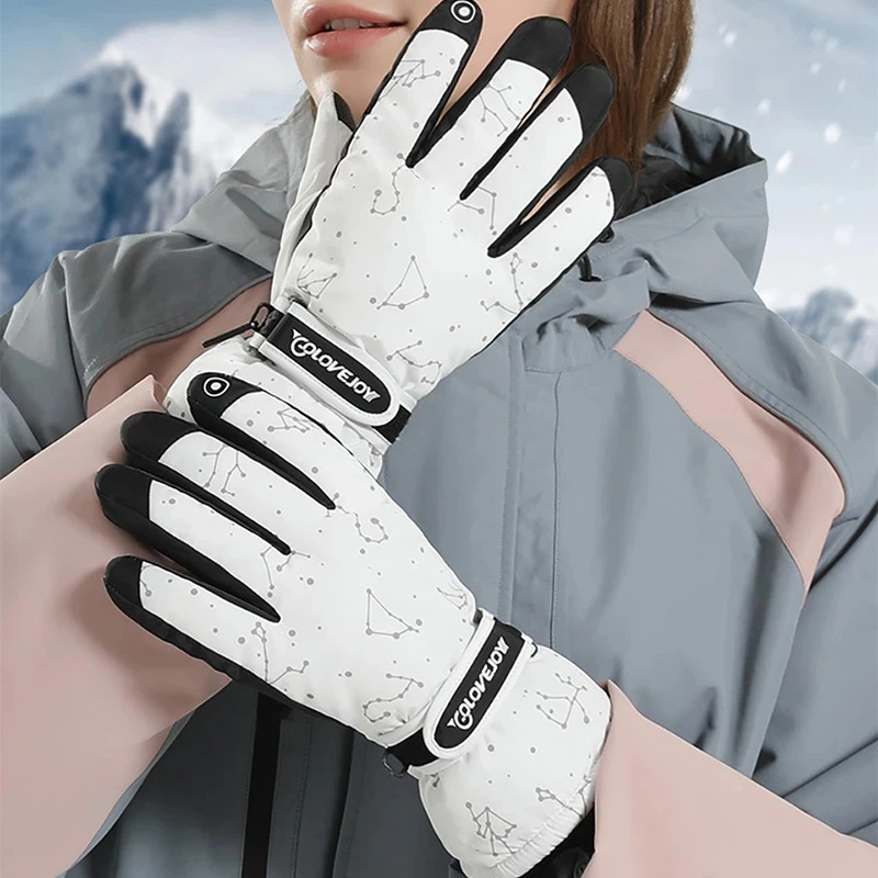 

New Winter Women Ski Gloves Outdoor Snowboarding Gloves Windproof Waterproof Non-slip Touch Screen Warm Cycling Gloves Fleece