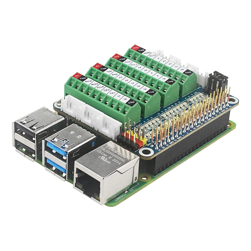 Led Terminal Block Breakout Board Raspberry pi Gpio Status Hat Adc Dca Sensor para Raspberry pi 4b 3b Mais 3a Test Expansion Board - Imagem 4
