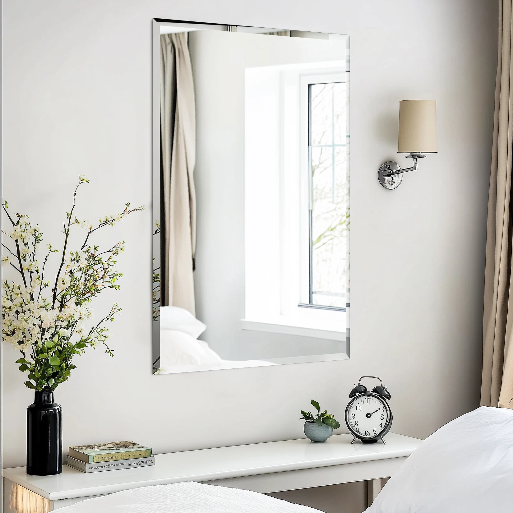 Specchio Ad Arco Nero Con Cornice In Metallo: 81,3x61 Cm, Vintage E Moderno Per Ingresso, Bagno, Soggiorno