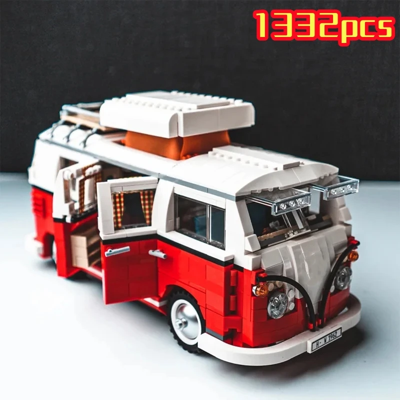 Camper Van Building Blocks Technical Vehicle Assembly Model Toy_voghion.com