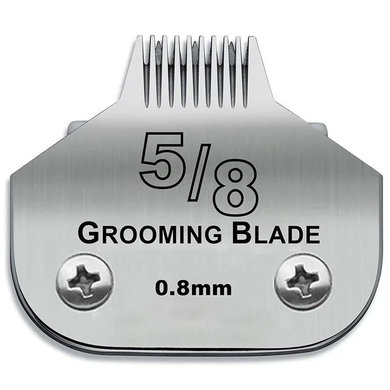 Cuchilla desmontable de acero inoxidable 5/8 para mascotas, cortaúñas de 1/32 "(0,8mm) de longitud de corte, compatible con Andis,Oster A5, Wahl KM series