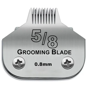 Cuchilla desmontable de acero inoxidable 5/8 para mascotas, cortaúñas de 1/32 "(0,8mm) de longitud de corte, compatible con Andis,Oster A5, Wahl KM series