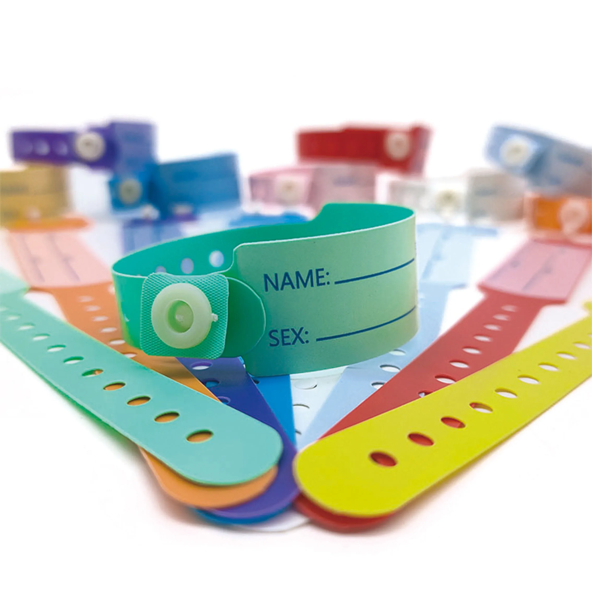 Waterproof Soft PVC Medical Wristbands waterproof paper wristbands 100pcs Writable Patient Identification Bracelets Vinyl Band for Healthcare