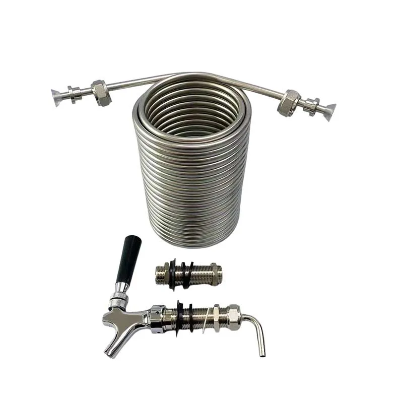 Build Your kegerator Beer Jockey Box coil cooler tap with comensator set