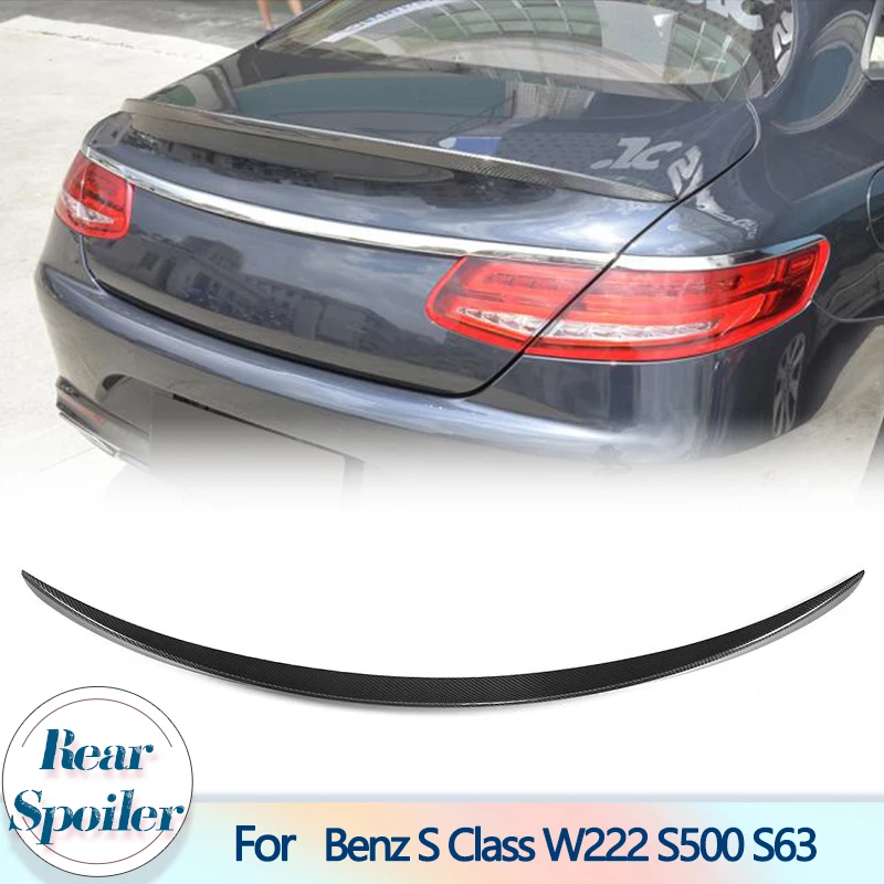 

Carbon Fiber Car Rear Spoiler For Mercedes-Benz S Class W222 S500 S63 S65 AMG Coupe 2D 2014-2018 Trunk Spoiler Boot Lip Wing FRP