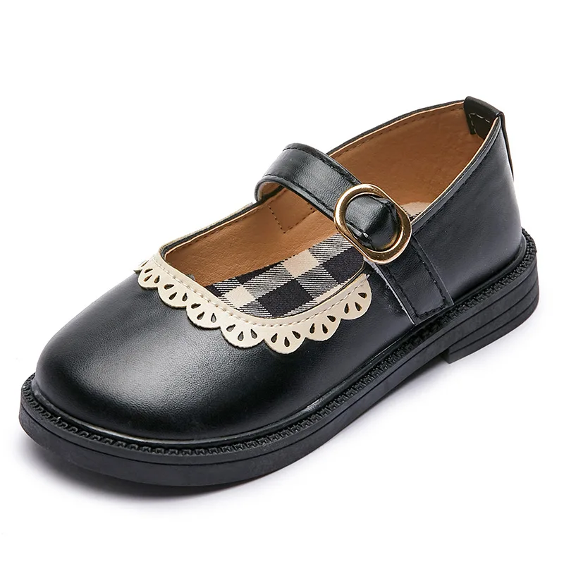 Girls Princess Leather Shoes for Kids Dance Shoes with Sweet Lace Soft Sole 2024 New Girls Mary Jane Performance Shoes Fashion