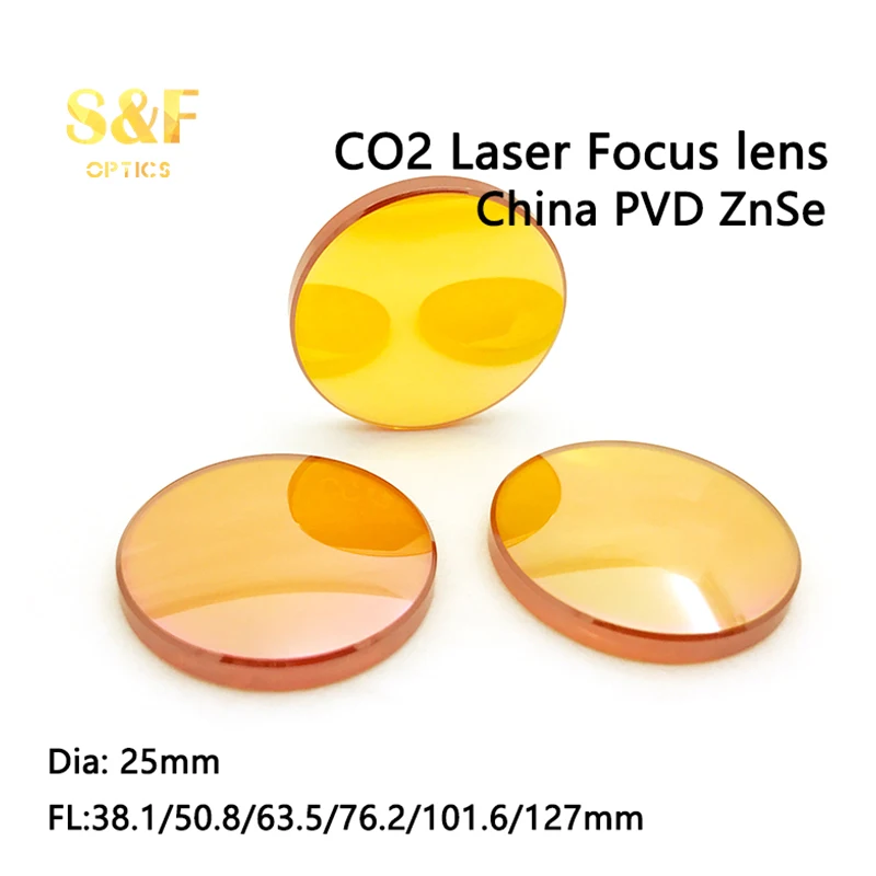 CO2 Laser Cutter Focus Focal Lens Dia25mm FL 38.1 50.8 63.5