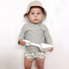2025 Summer Kids Boy Swimsuits Sun Protection Vacation Beach Pants Long sleeve Tops with Hat Children Surfing Swim Suit 1-7T 2