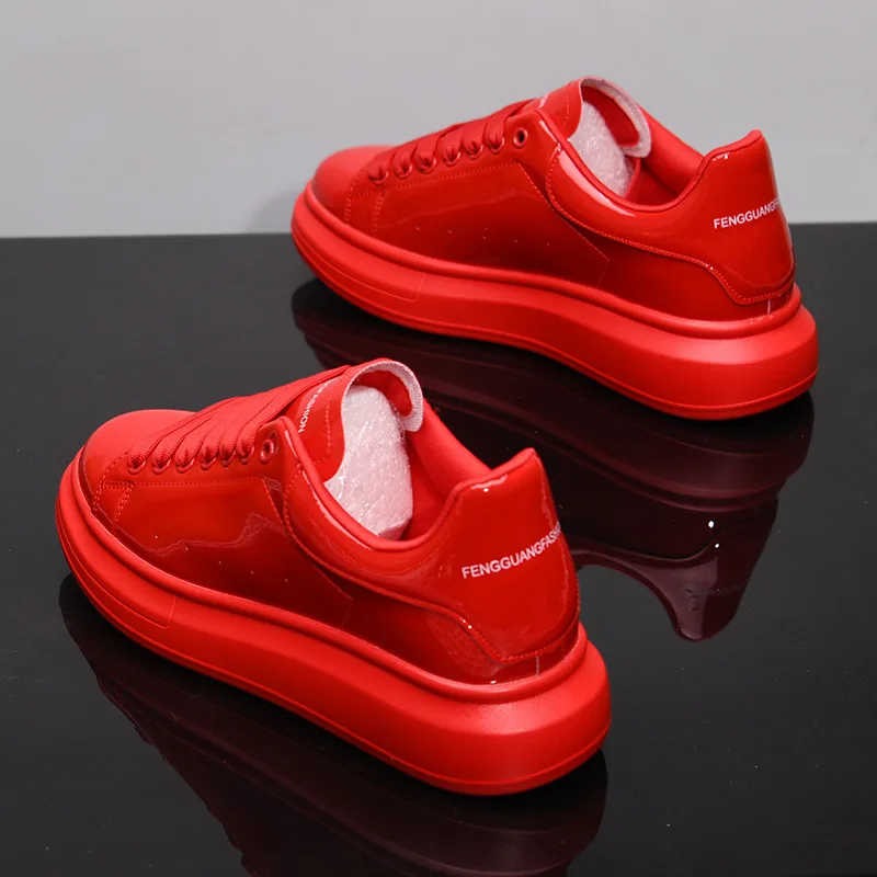 Description Picture 6 of itemCouple Board Shoes Thick Sole Small White Shoes Leather Luxury Men Shoes Women Casual Shoes Male Sport Shoes Tennis Sneakers