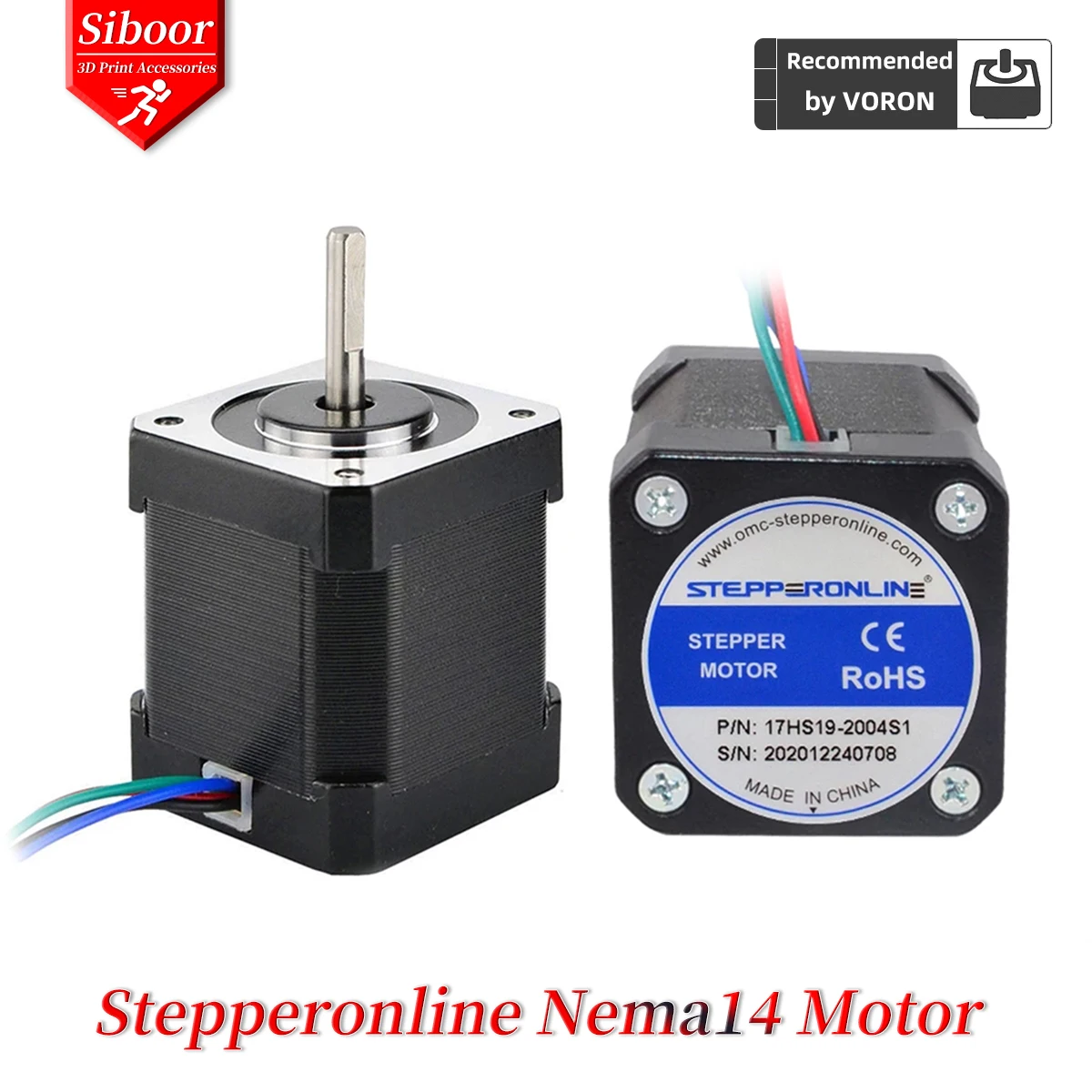 Stepperonline Nema17 Stepper Motor 42BYGH Motor 17HS19-2004S1 Nema 17 Step Motors 4-lead CNC 3D Printer XYZ Motor For VORON 2.4 new 42 step motor 17hs3401s two phase four wire 34 height 3d printer driving motor writer motor