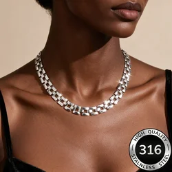 Silver Cuban Link Chain Necklace - Chic & Fashionable Jewelry (Steel color)