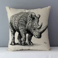 cushion home decorative pillows elephant kola elk printed animals pillowcase 45x45cm Housse de coussin without core 3