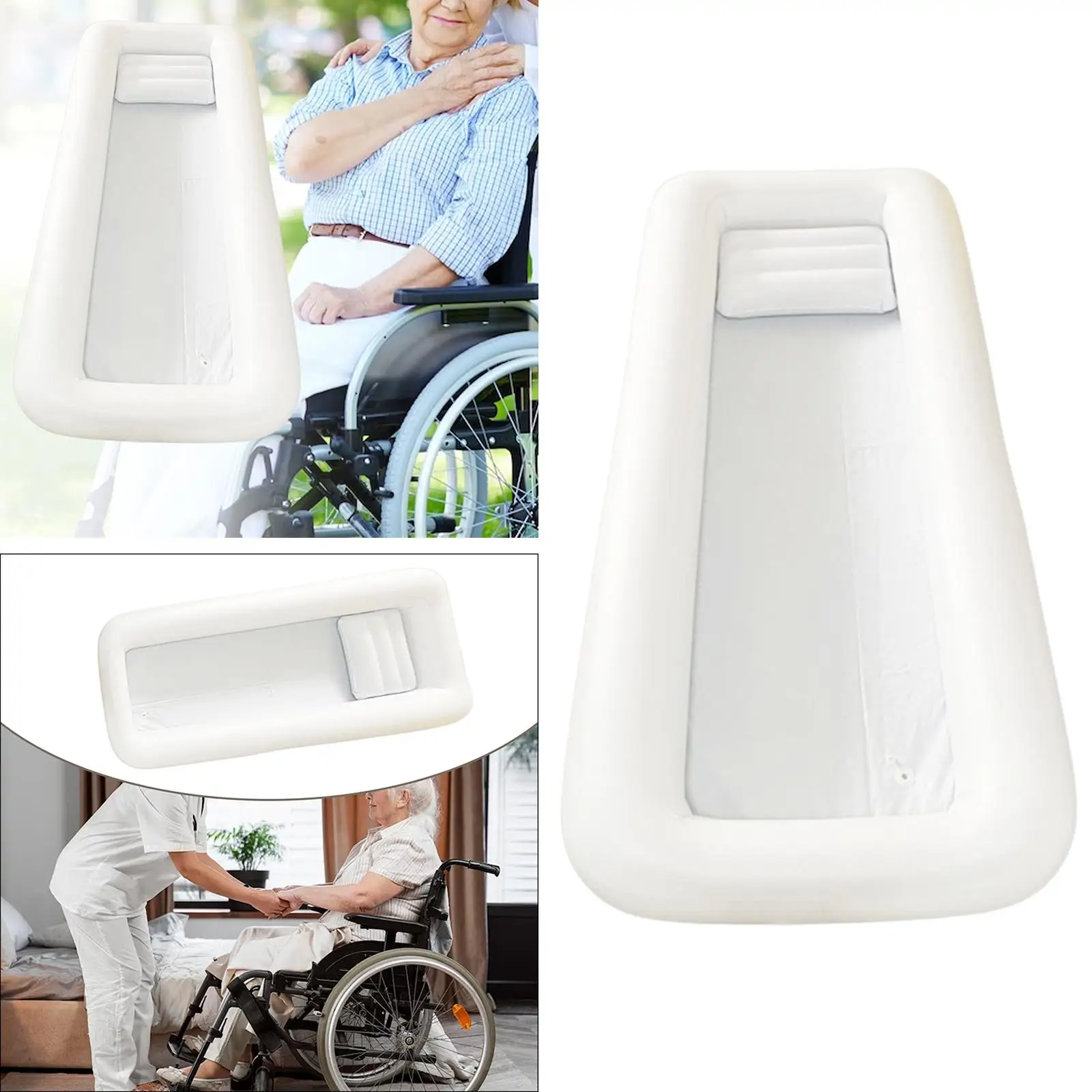 Large Soaking Blow up Bathtub White Home SPA Bathtub for Men Women Elderly