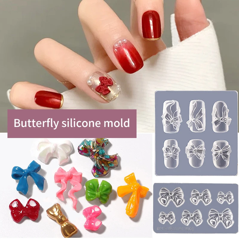

Силиконовая форма для ногтей, 3D форма для галстука-бабочки, штамповочная пластина, искусственный гель для УФ-лампы, японские инструменты для маникюра