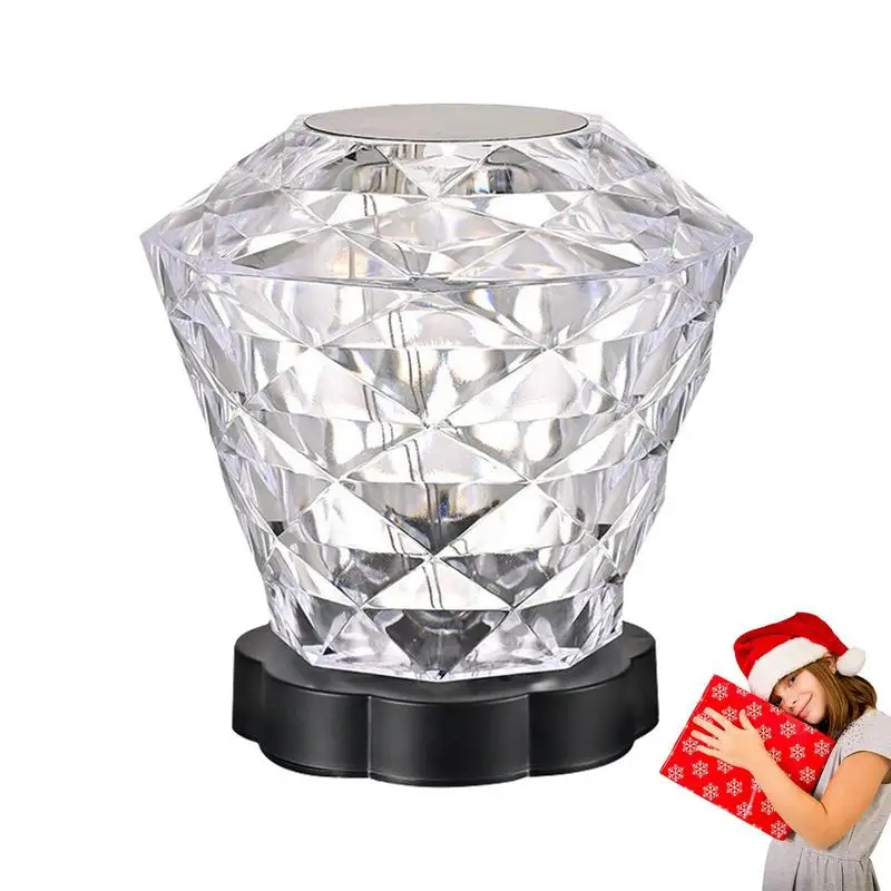 

Crystal Light Lamp Rose Shadow Nightstand Crystal Lamp Touch Control Rechargeable And Convenient Crystal Lamp For Living Room