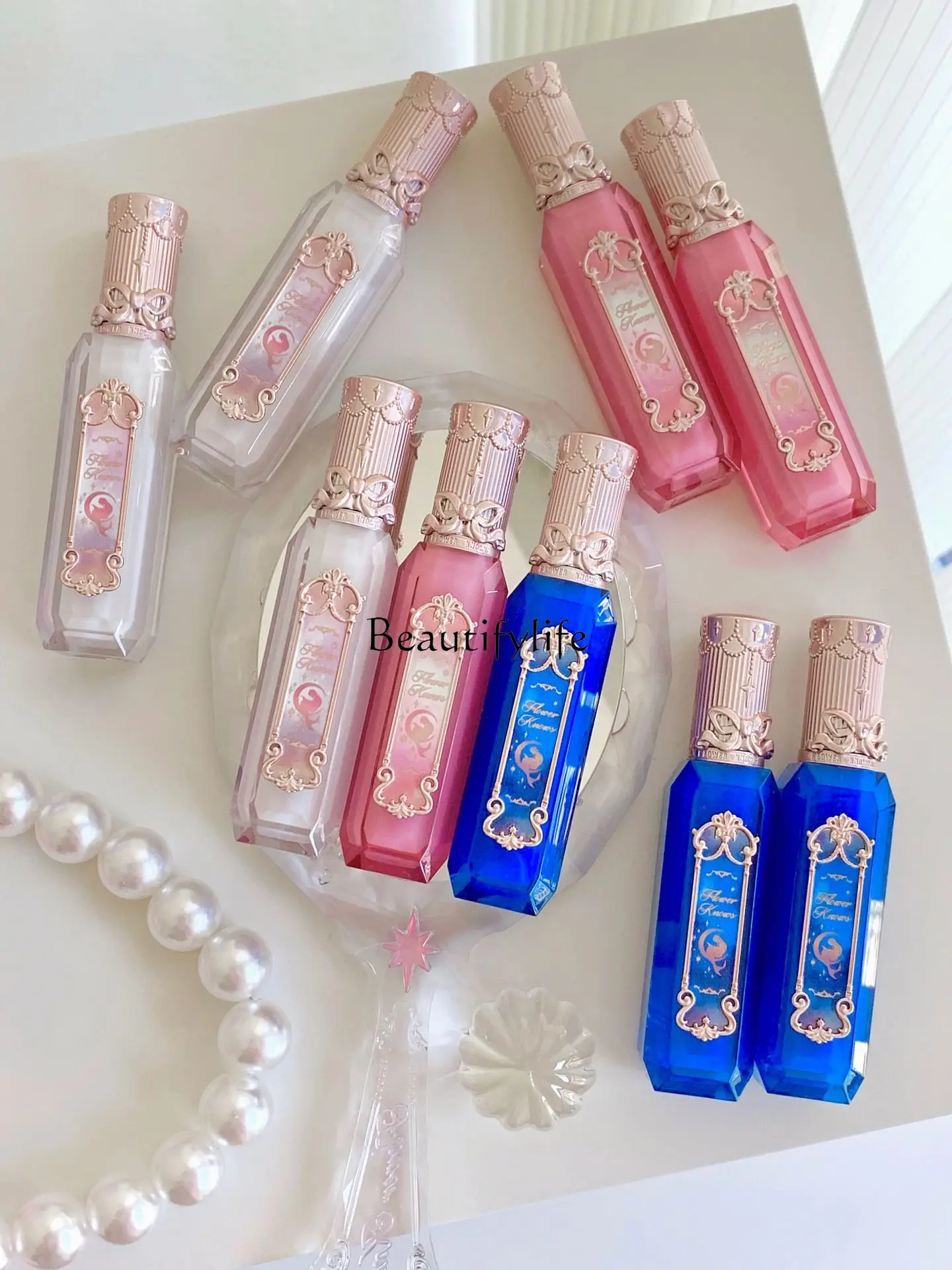 

Flower Know Moonlight Mermaid Gem Lip Lacquer Ge01 Mirror Water Light Sense Nourishing Moisturizing