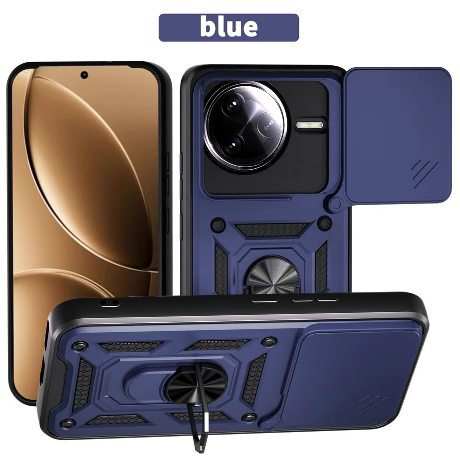 Armor Hybrid Metal Ring Holder Camera Protective Case Cover