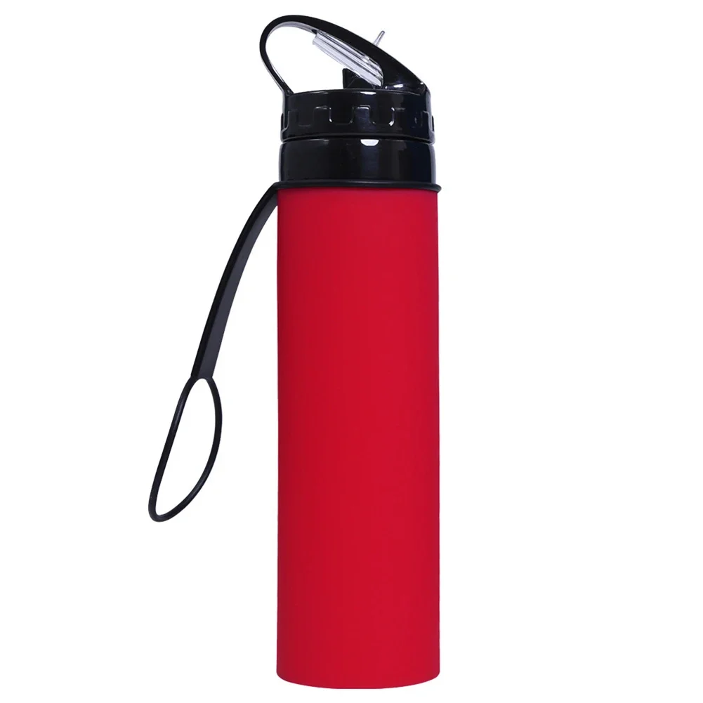 Borraccia pieghevole Nefeeko da 26 once, in silicone, a prova di perdite, senza BPA, con moschettone, per sport all'aria aperta, campeggio, escur on