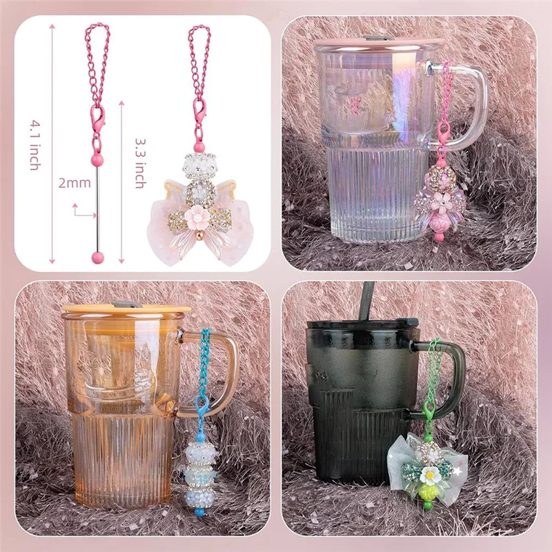 Beaded Cup Charms Metal Cup Chain Decoration Beaded Cups Accessories For