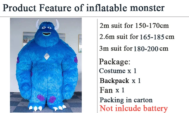 Monsters Inc Sulley Inflatable Costume for Adults