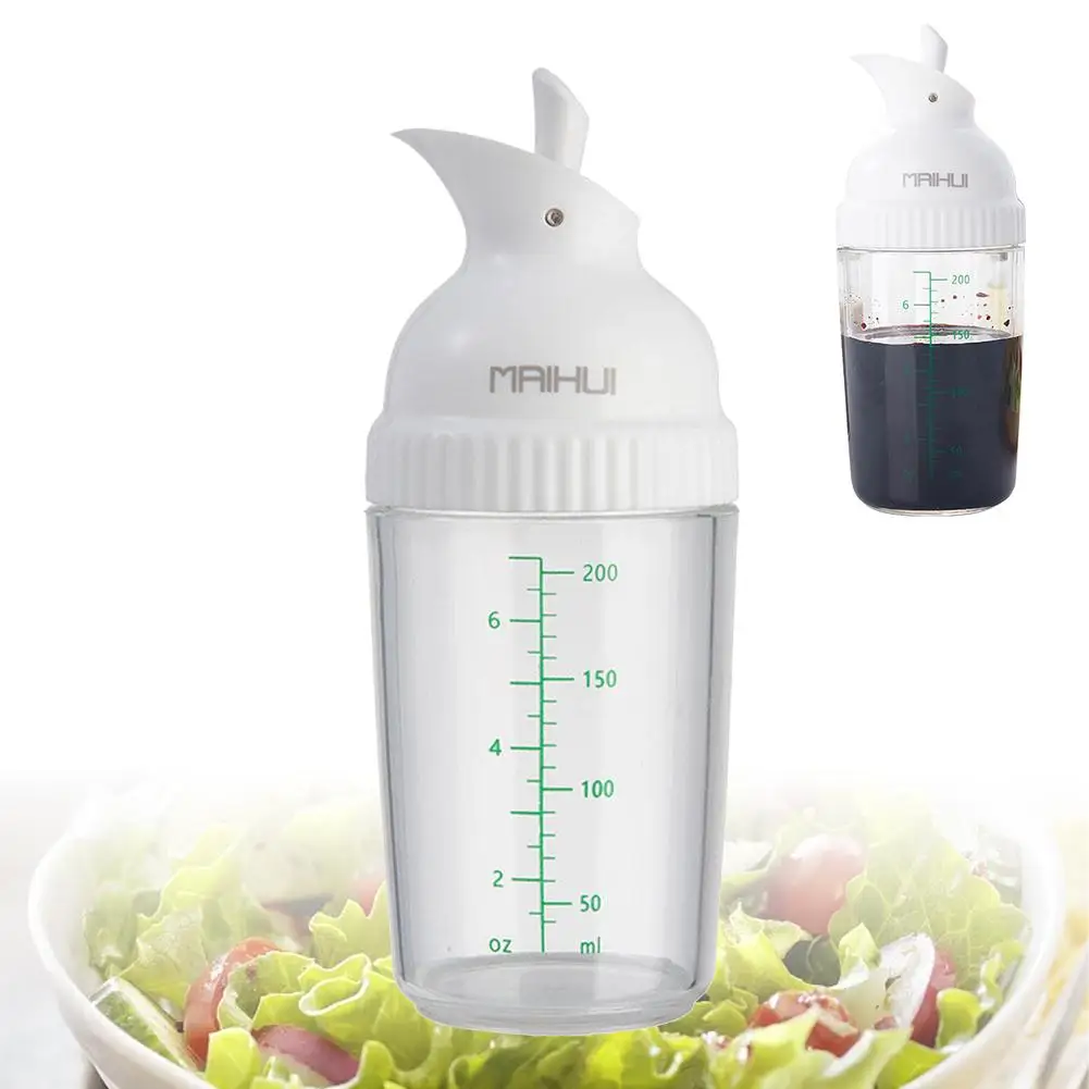 200ml Salad Dressing Shaker Cup Universal Manual Sauces Mixer Container Leakproof Bottle Salad Gadget Kitchen S2V7 salad dressing shaker