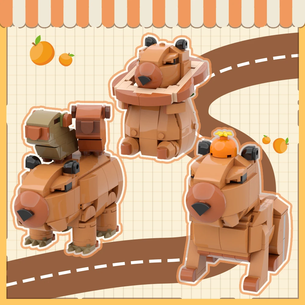 KAPIBARA Kawaii Capybara DIY Small Building Block Animations and