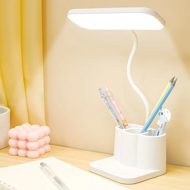 LED Eye Protection Desk Lamp - USB Powered Small Table & Bedside Reading Light
