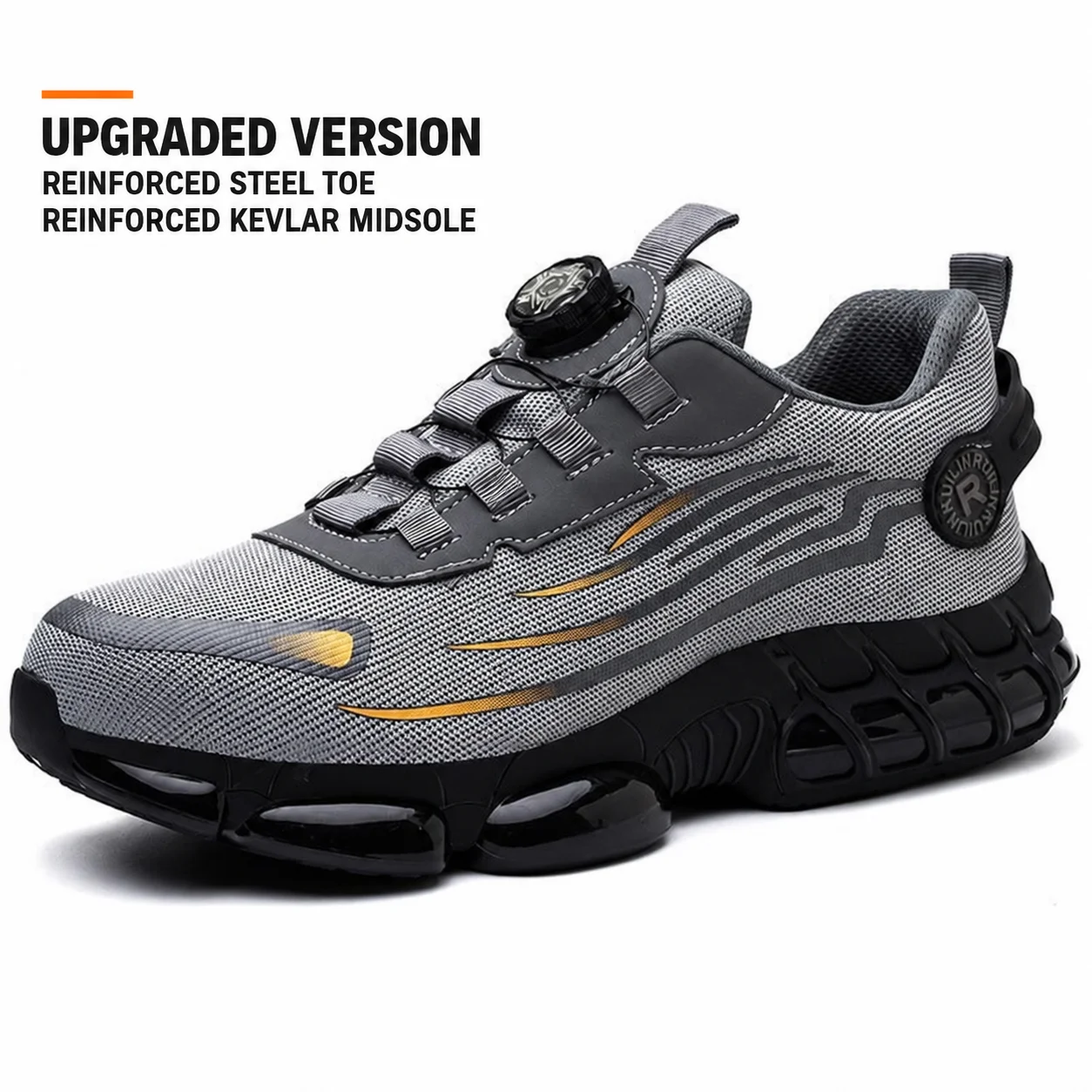 Durable Steel Toe Safety Shoes with Rotating Fastener for All-Day Comfort