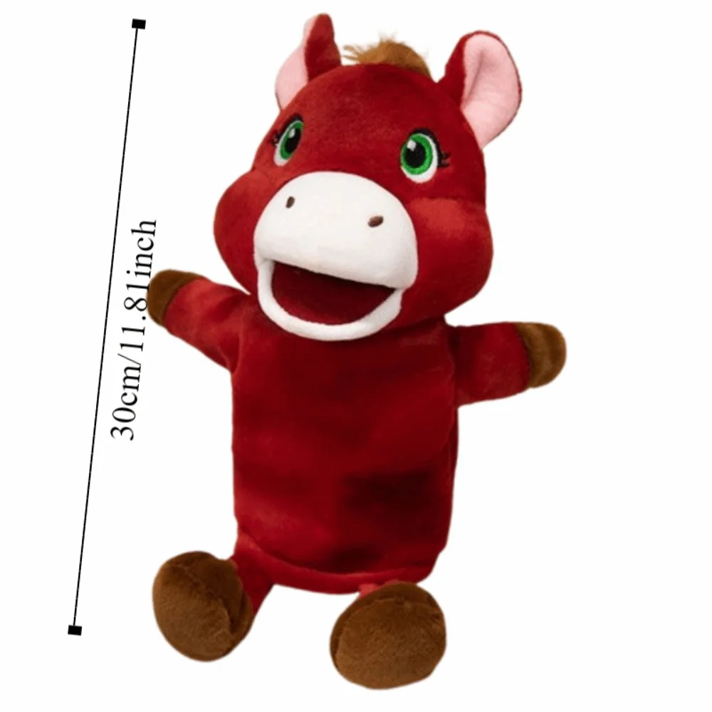 Horse Animal Little Horse Puppet Storytelling Soft Stuffed Plush Horse Toys 30cm Simulation Hand Finger Story Puppet New Year