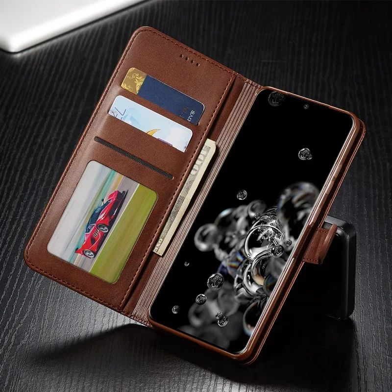 Leather Case for Samsung Galaxy S26 S20 FE S21 Ultra A71 A51 Note 20 10 Plus A70 A50 A20 A52s S9 S8 Plus Wallet Flip Cover