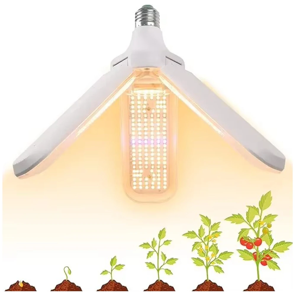 2/3/4 Leaf 24/36/48W LED Folding Full Spectrum Plant Growth Light E27 Spiral Succulent Fruit and Vegetable Fill Light