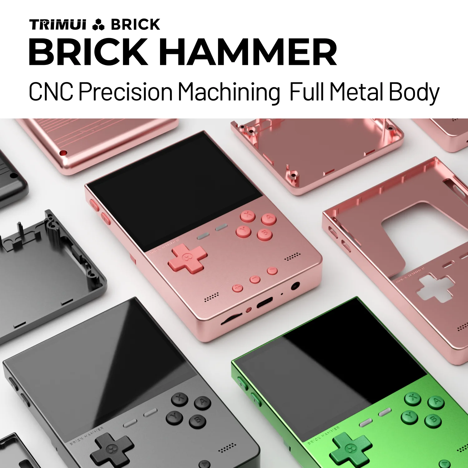 TRIMUI BRICK Hammer Portable Retro Game Player 3.2" 1024x768 IPS Full-Laminated Screen CNC Full Metal Body Open-Source_voghion.com
