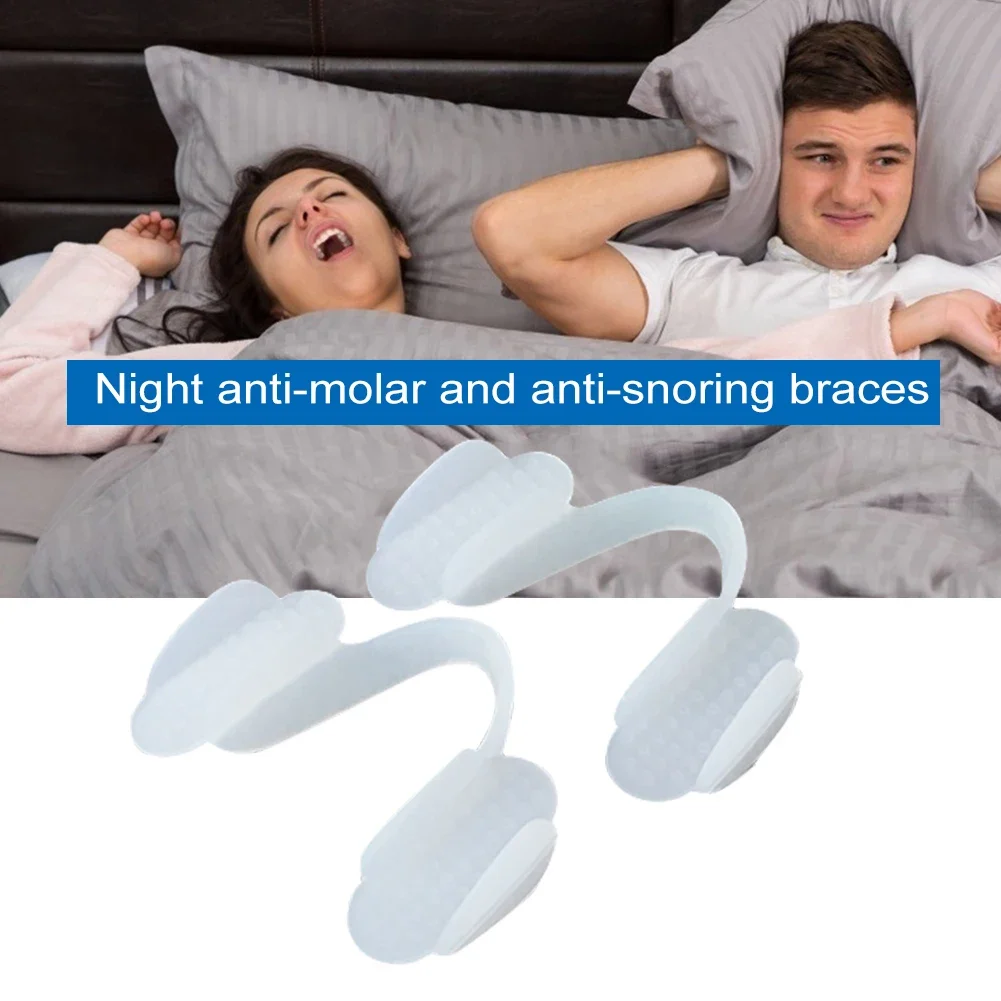 2Pcs Mouth Grinds Soft Teeth Splint Protector Universal Anti-wear Silicone Tooth Pad for Grinding Clenching Teeth at Night