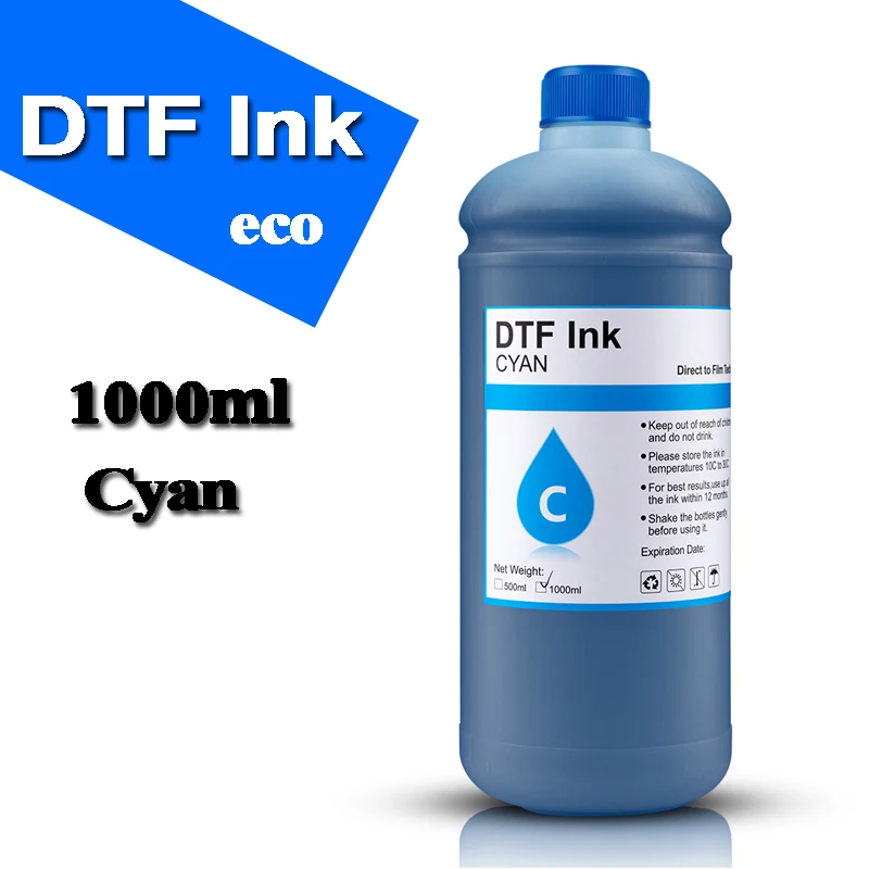 Eco Dtf Tinta para Filme de Transferência Direta Adequado para L1800 L805 1390 I3200 Dx5 Xp600 Série Dtf Impressora bk c m y wh Cor Disponível 1000ml - Imagem 4