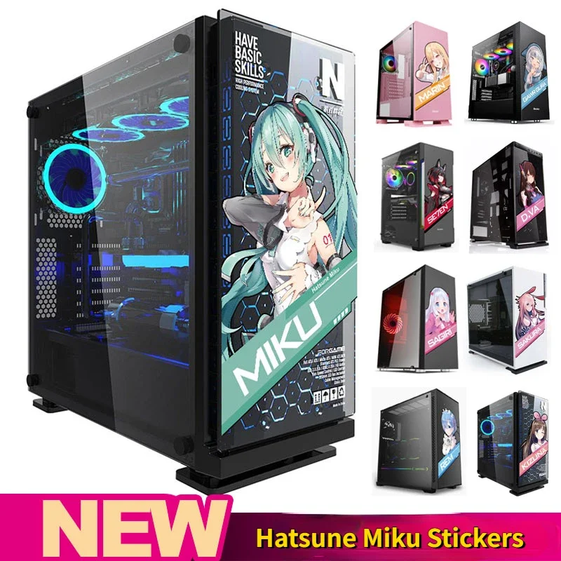 Anime Cartoon Beauty Computer Case Anime Stickers, Computer Case Cartoon Decorative Decals, ATX Medium Case Decorative Stickers